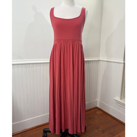 Aritzia Wilfred L Market Tank Dress Scoop Neck Milk Maid Stretch Pockets Summer - Picture 14 of 14